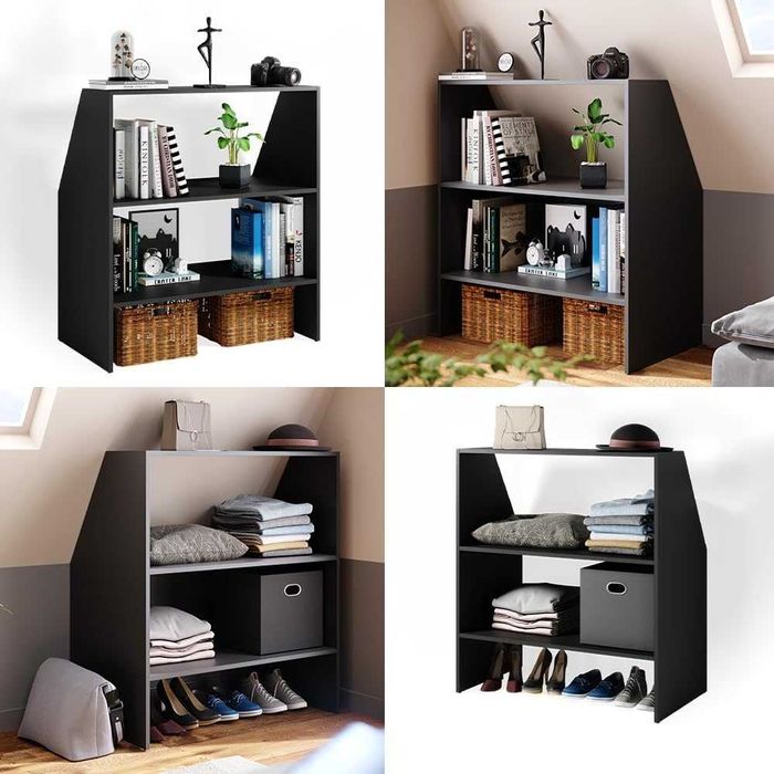 Скосен покривен рафт Vicco, антрацит, 90 x 100 см