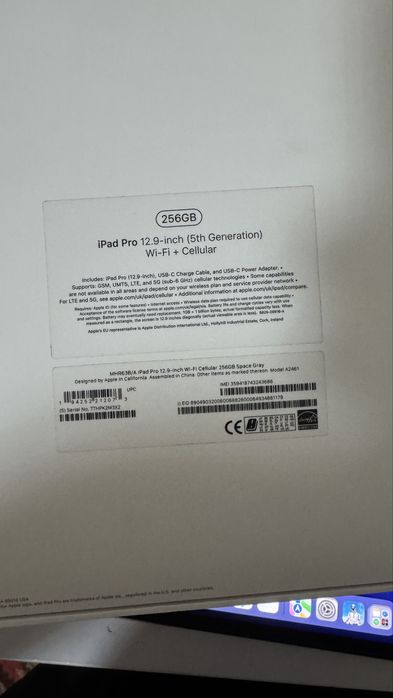 Ipadpro 12.9 M1 256gb 5 generation wifi+ celluar(sim oqydi)