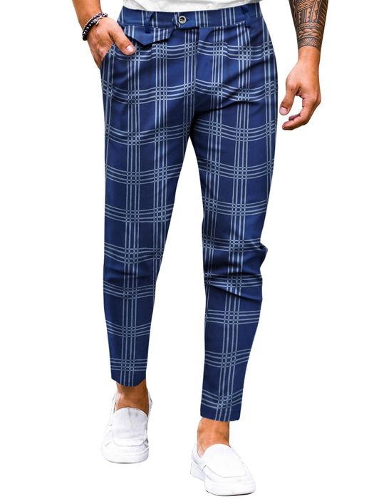 Pantaloni chino Runcati bărbați – slim fit, bleumarin, noi L , XXL