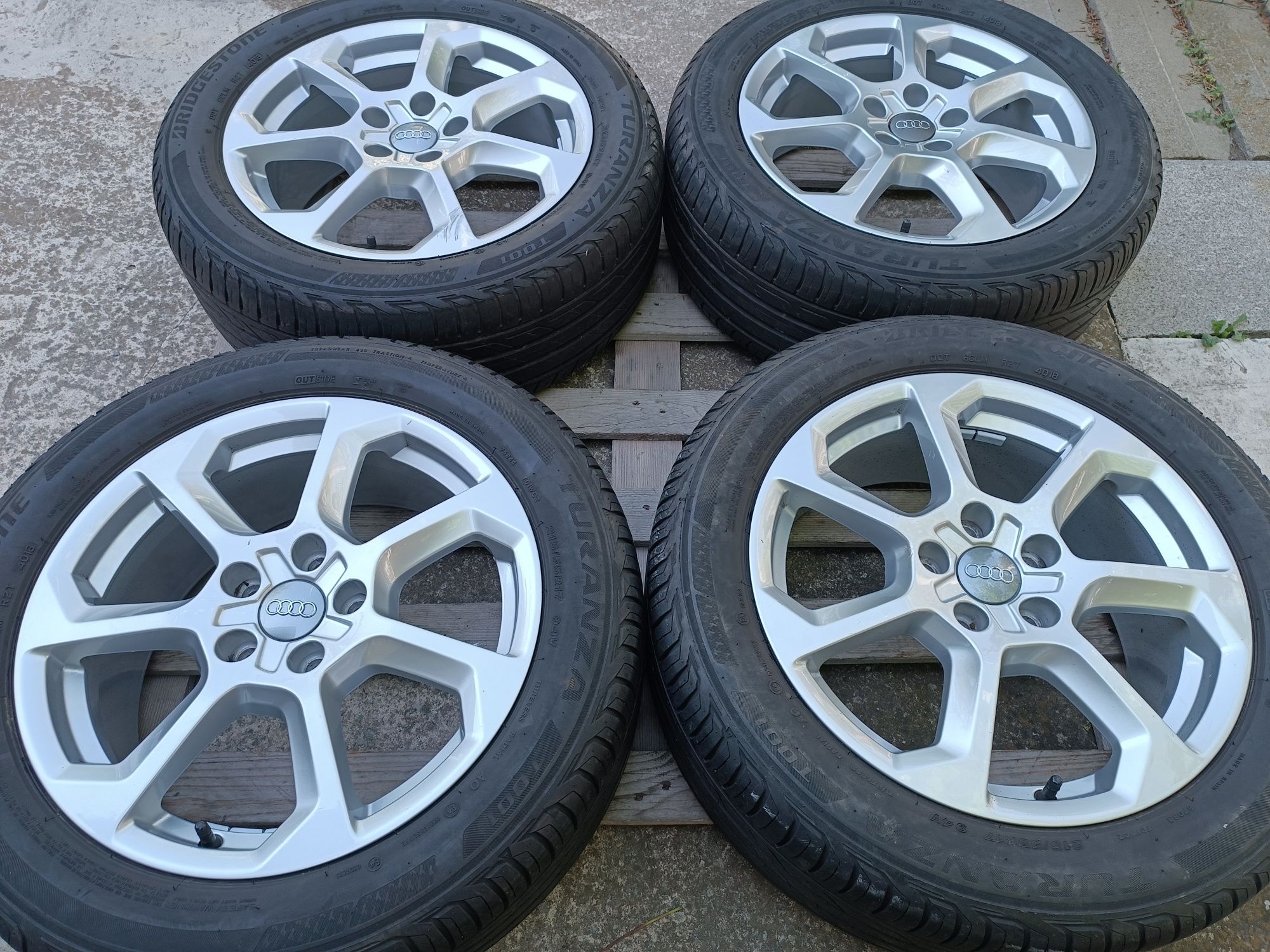 Лети джанти 17ки 5х112 + летни гуми 215/55/17 Bridgestone