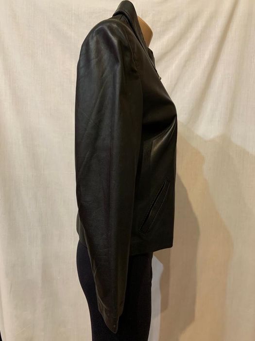 Geacă piele naturală neagră