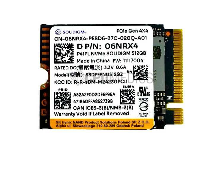 SOLIDIGM 512GB Nvme M.2 SSD 2230 Gen4