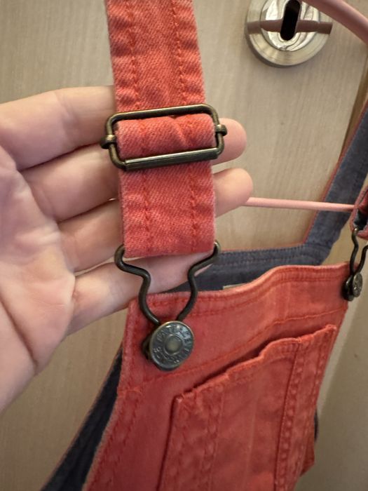 Sarafan de blugi rosu caramiziu Fat Face UK 5-6 ani