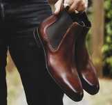 Ghete chelsea 45 plain toe Gordon Bros piele naturala moale NOI