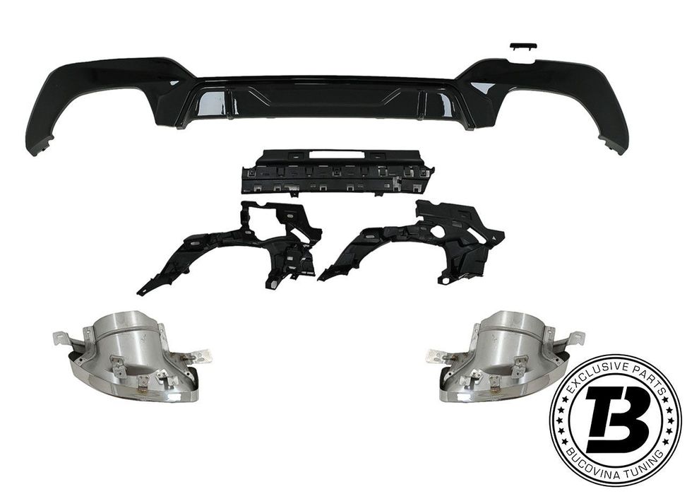 Difuzor Bara Spate cu Ornamente compatibil cu BMW Seria 3 G20 G21 M Design