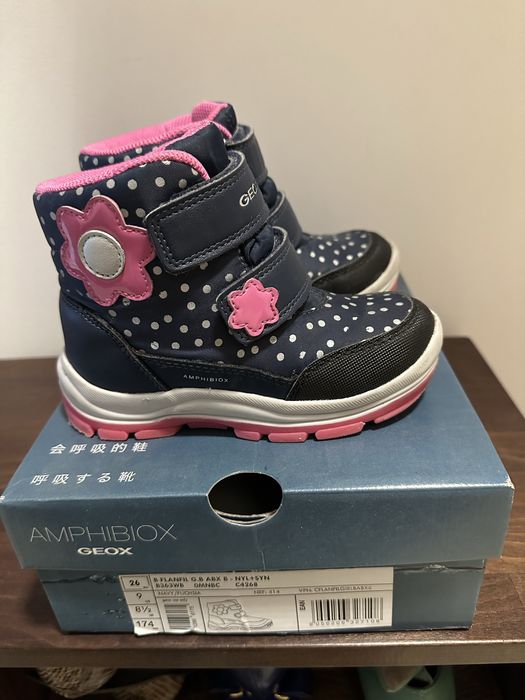 Ghete / cizme iarna Geox Amphibiox, impermeabile, 26 EU, talpic 17 cm