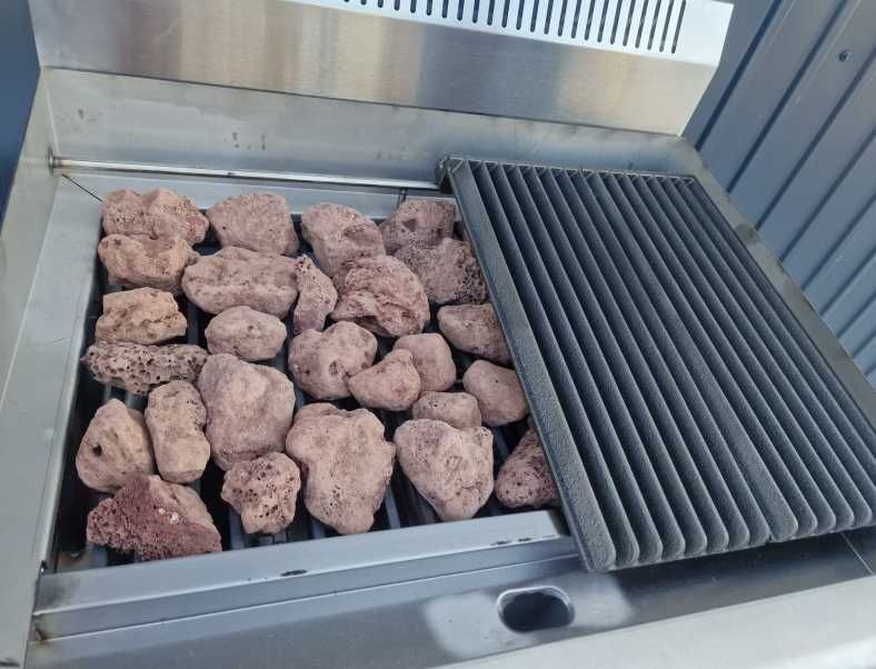 Gratar cu Roca Vulcanica si Grill din fonta,5 kg de roca inclusa