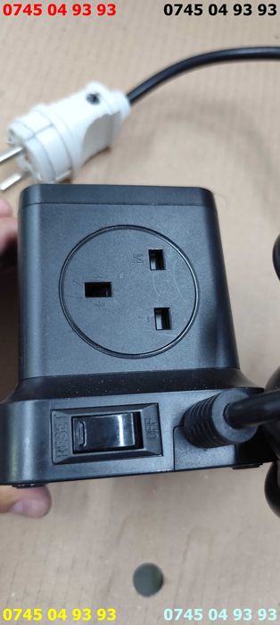 prelungitor cu priza 220v IBLOCKCUBE si usb si USB C 3metri