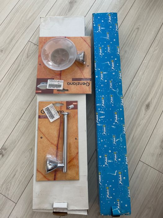 Accesorii baie (polita, suport prosop 1 brat, port hartie, port sapun)