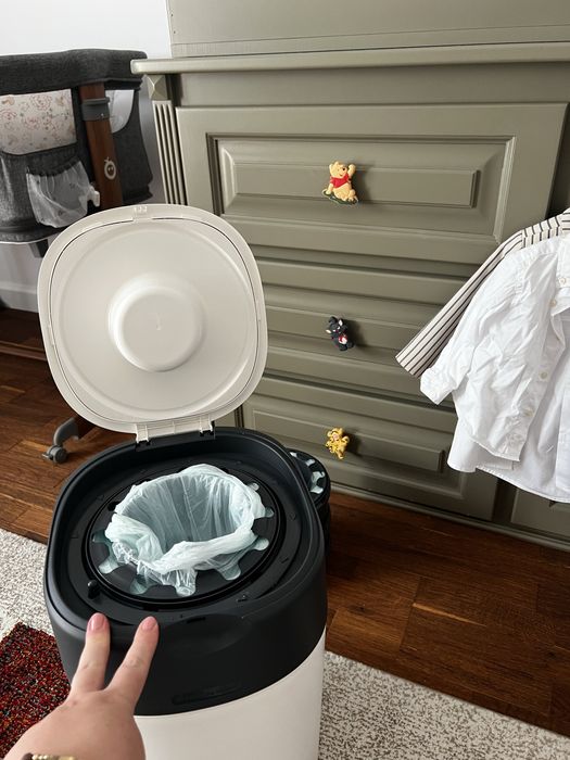 Cos pentru scutece Sangenic Twist and Click, Alb, Tommee Tippee