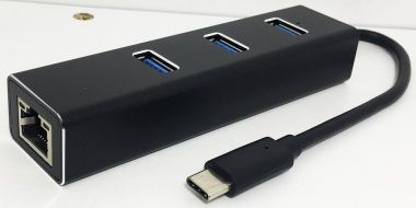 Placa De Retea, Externa, Intrare USB Type-C + 3xHUB USB 3.0
