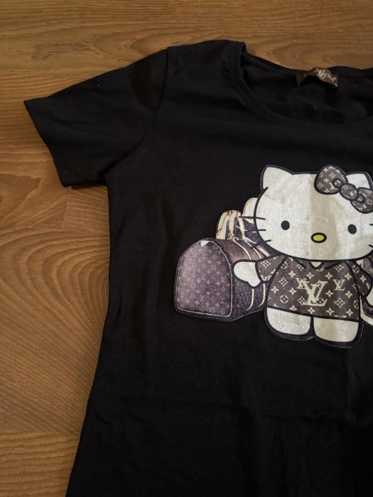 Тениска с принт на Hello kitty