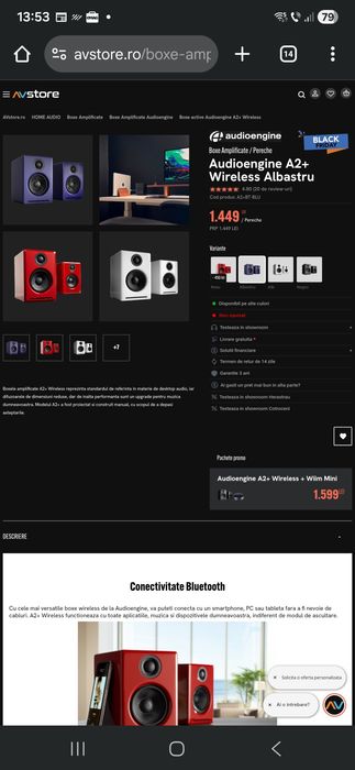 Boxe Audioengine 2+ Wireless in stare perfecta la cutie impecabile !