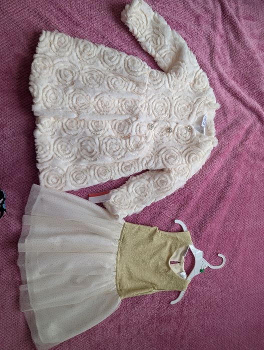 Нов комплект Рокля+Палто 3-4 г