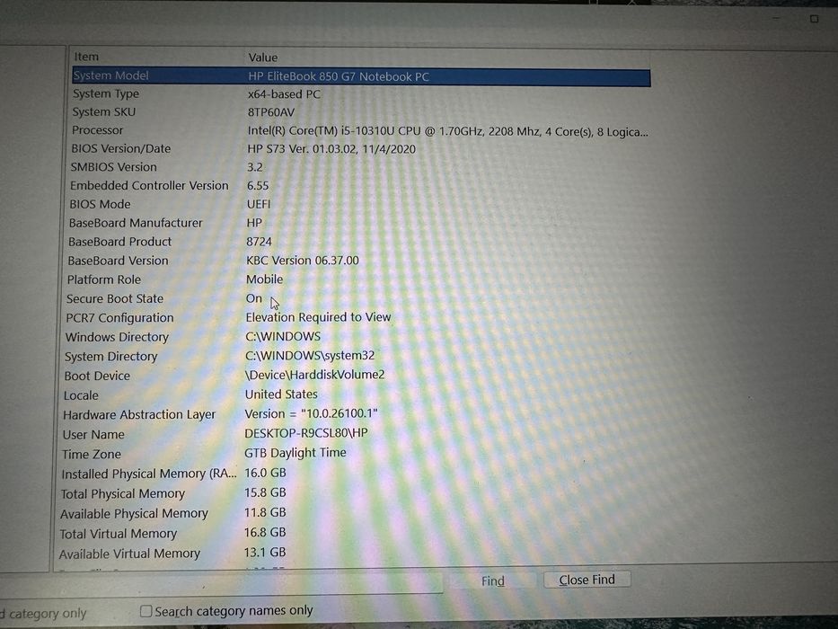 Laptop Hp Elitebook 850 G7