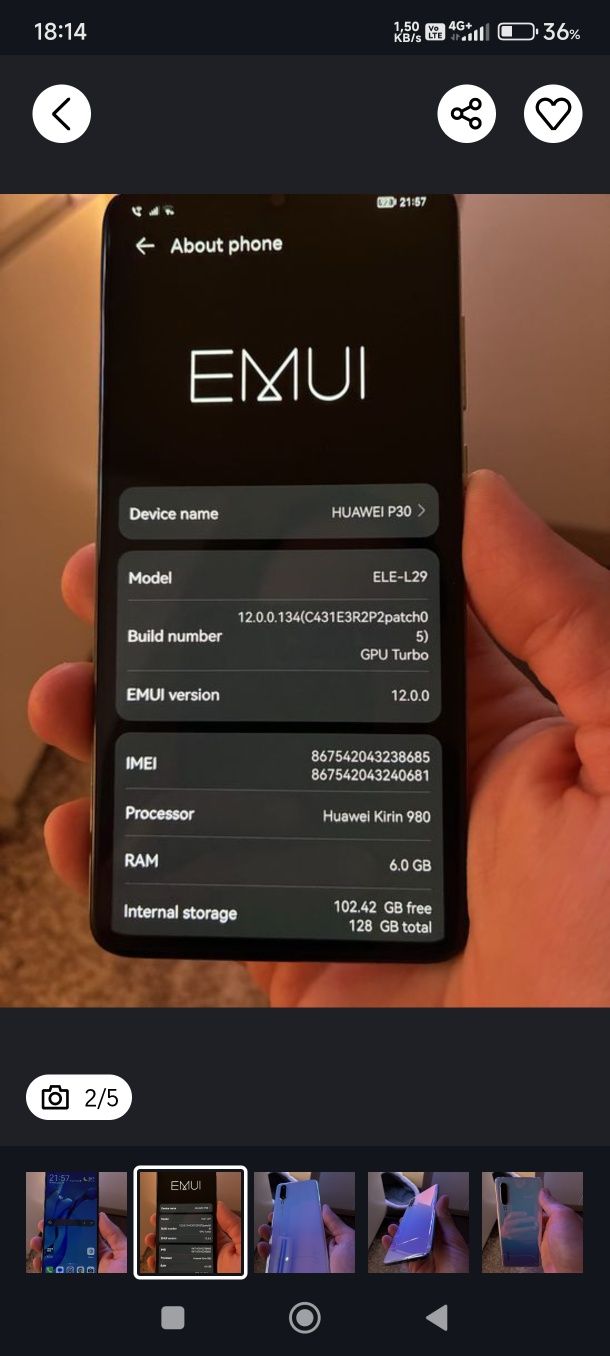 Schimb Huawei p30 în stare impecabila