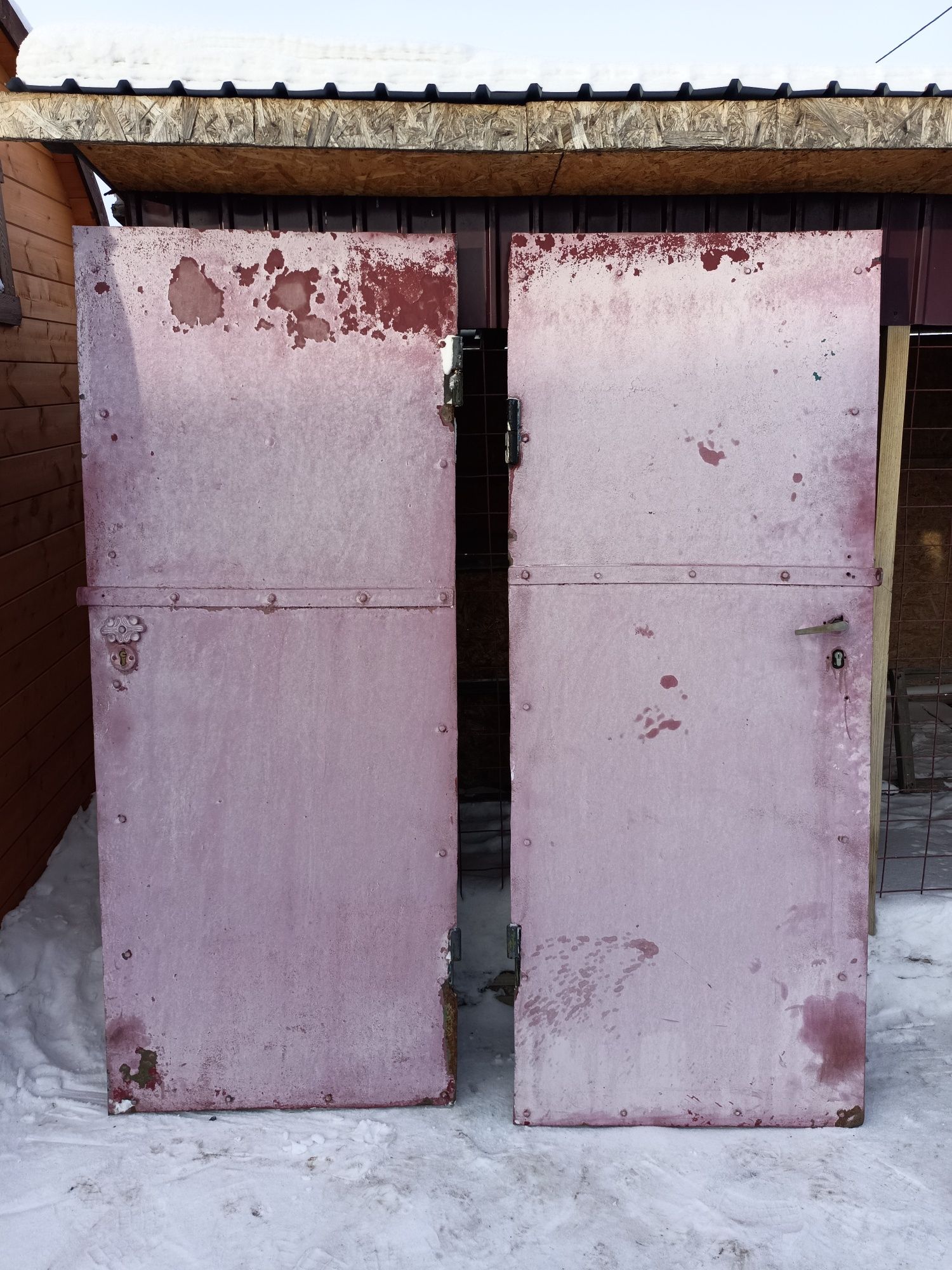 Ворота гаражные металлические и двери без коробки
