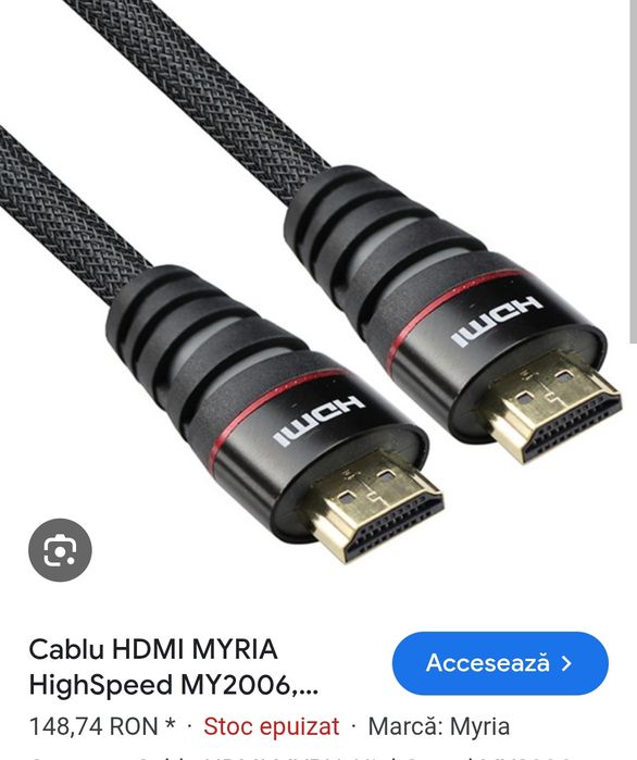 Cablu HDMI (3 m) myria HighSpeed MY 2006 negru