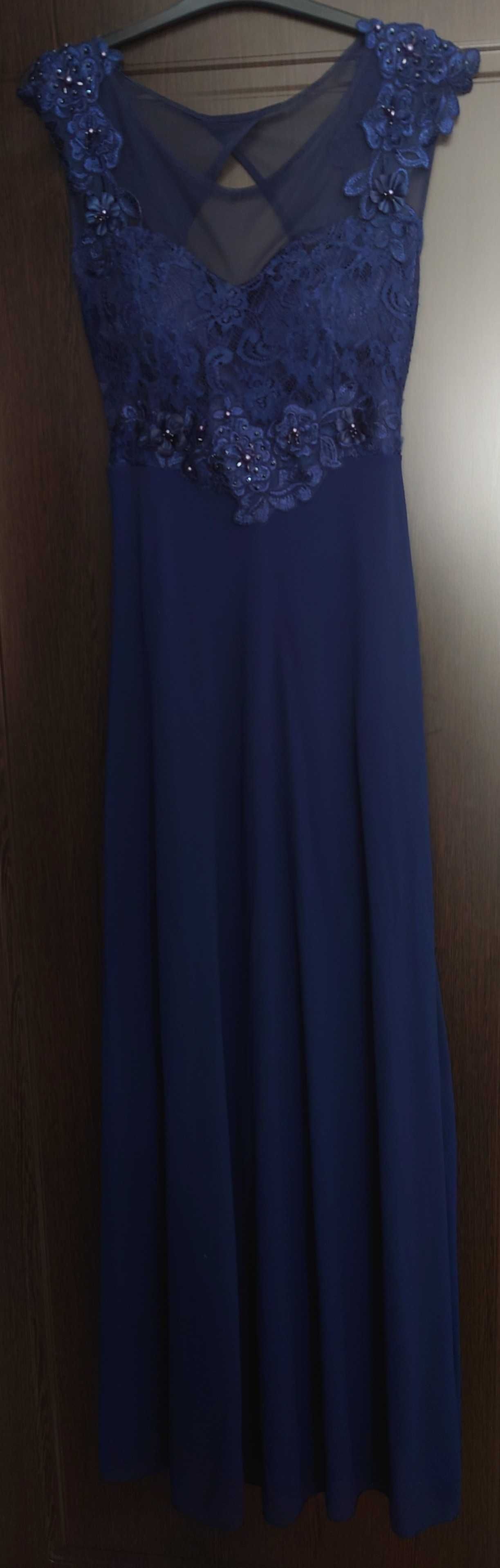 Rochie lunga de ocazie, bleumarin, marime S