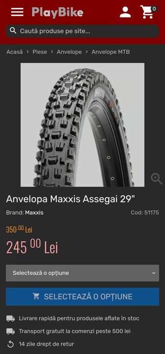 anvelopa MAXXIS ASSEGAI 29 2.5 3C MAXGRIP cauciuc ca NOU
