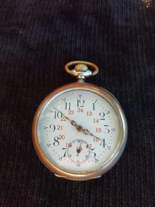 4 Ceas buzunar Germania argint 800 masiv,51 mm,ligne droite 15 rubis,i