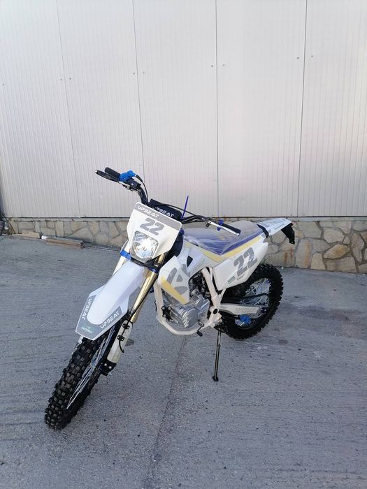 Кросов мотор бензинов ENDURO START KICK синьо с бял цвят