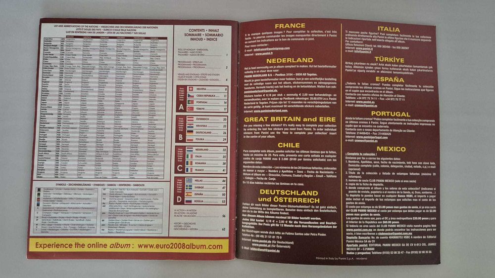 Album Panini EURO 2008 complet, stare 9.5/10