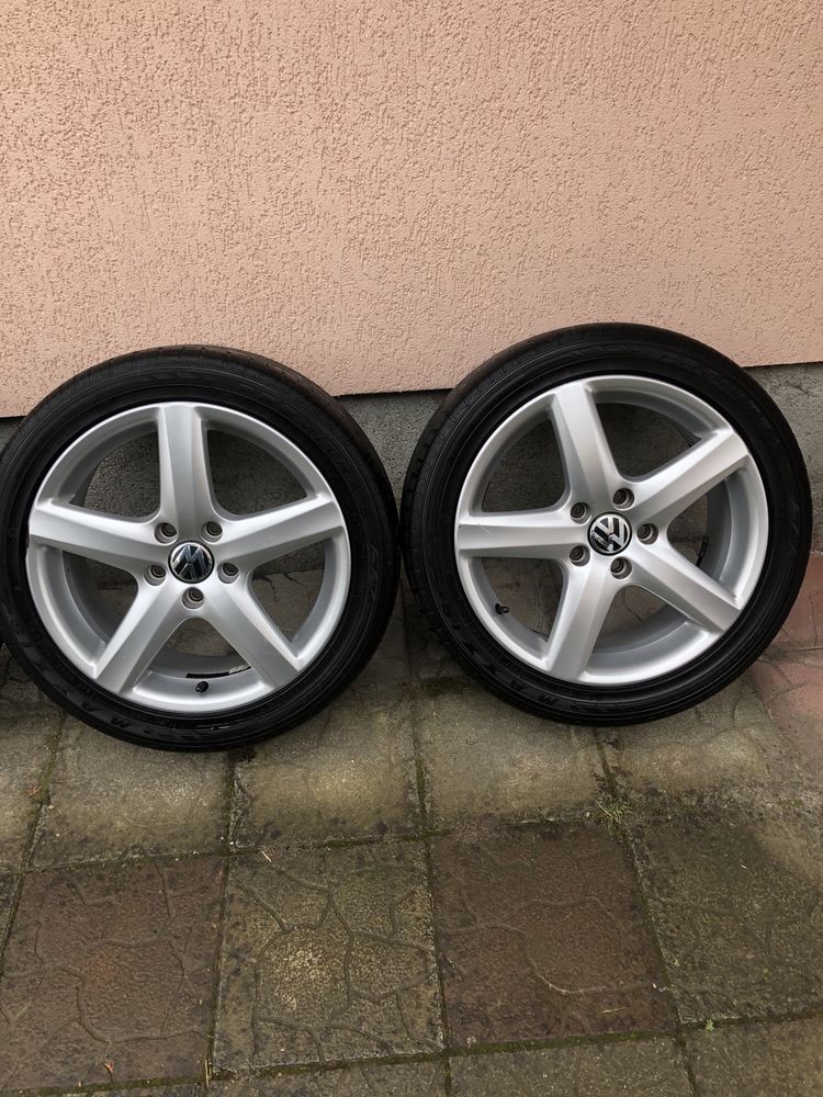 Jante aluminiu pe 17” originale Vw Passat Golf Touran Caddy 5x112