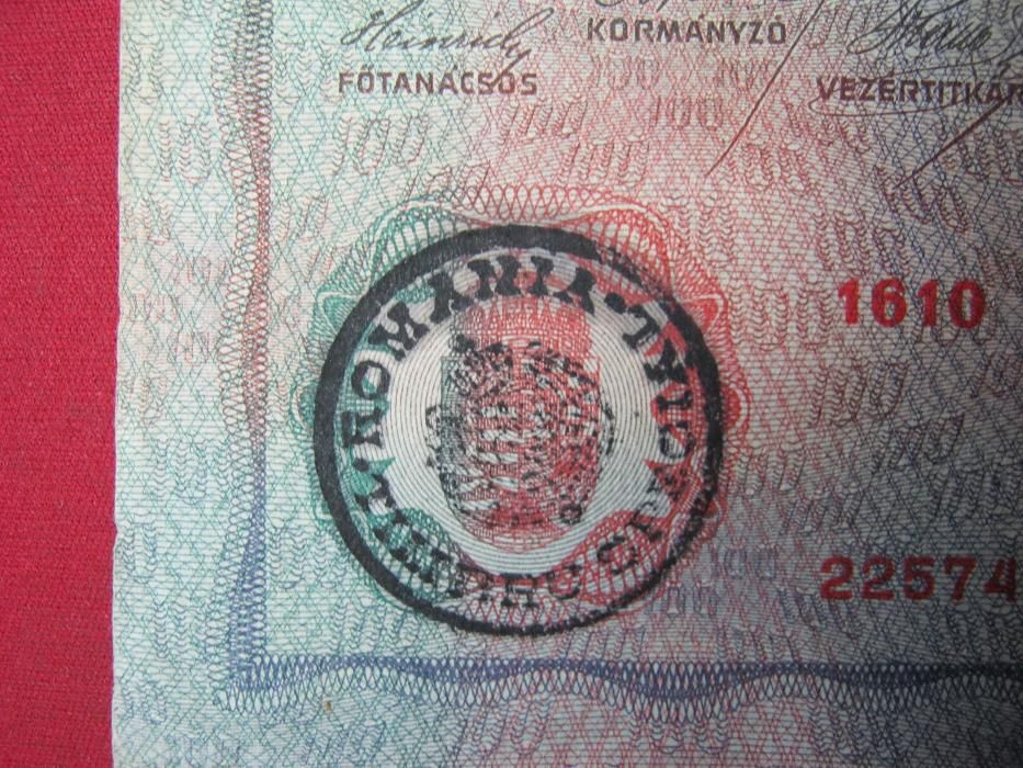 100 Korona,UNC,prima bancnota romaneasca adoptata in Transilvania,1912