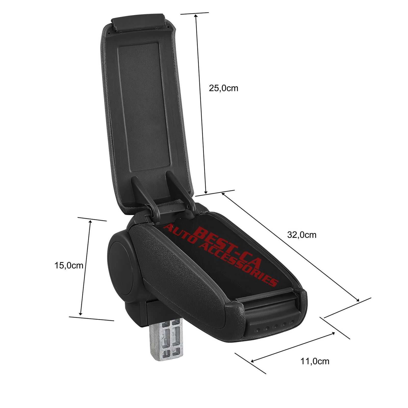 Cotiera auto dedicata piele negru pentru Seat Leon Mk2 1P (2006-2012)