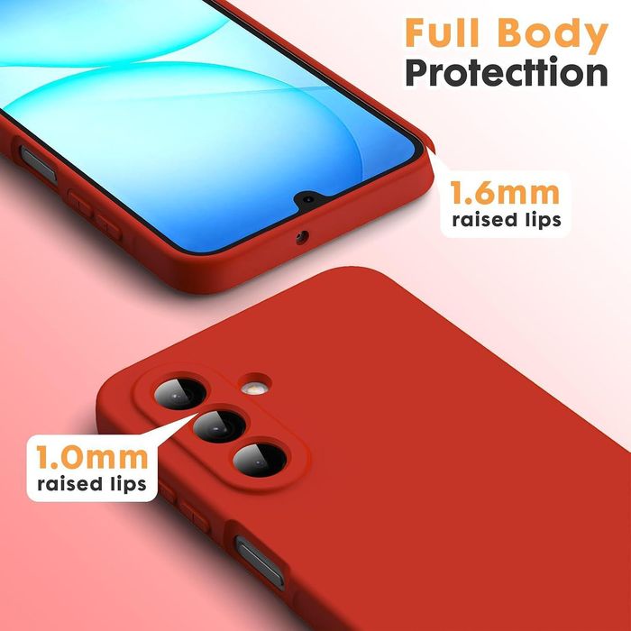 Матов силиконов кейс за samsung galaxy a17 - червен