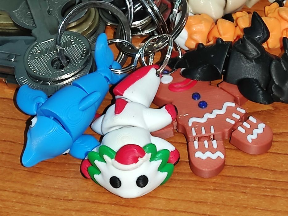 Breloc chei cu animalute articulate, set de 10 buc