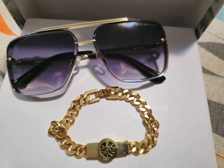 Pachet ochelari de soare Dita rama aurie