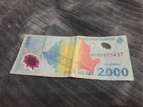 Bancnota 2000 lei cu eclipsa pt colectinari