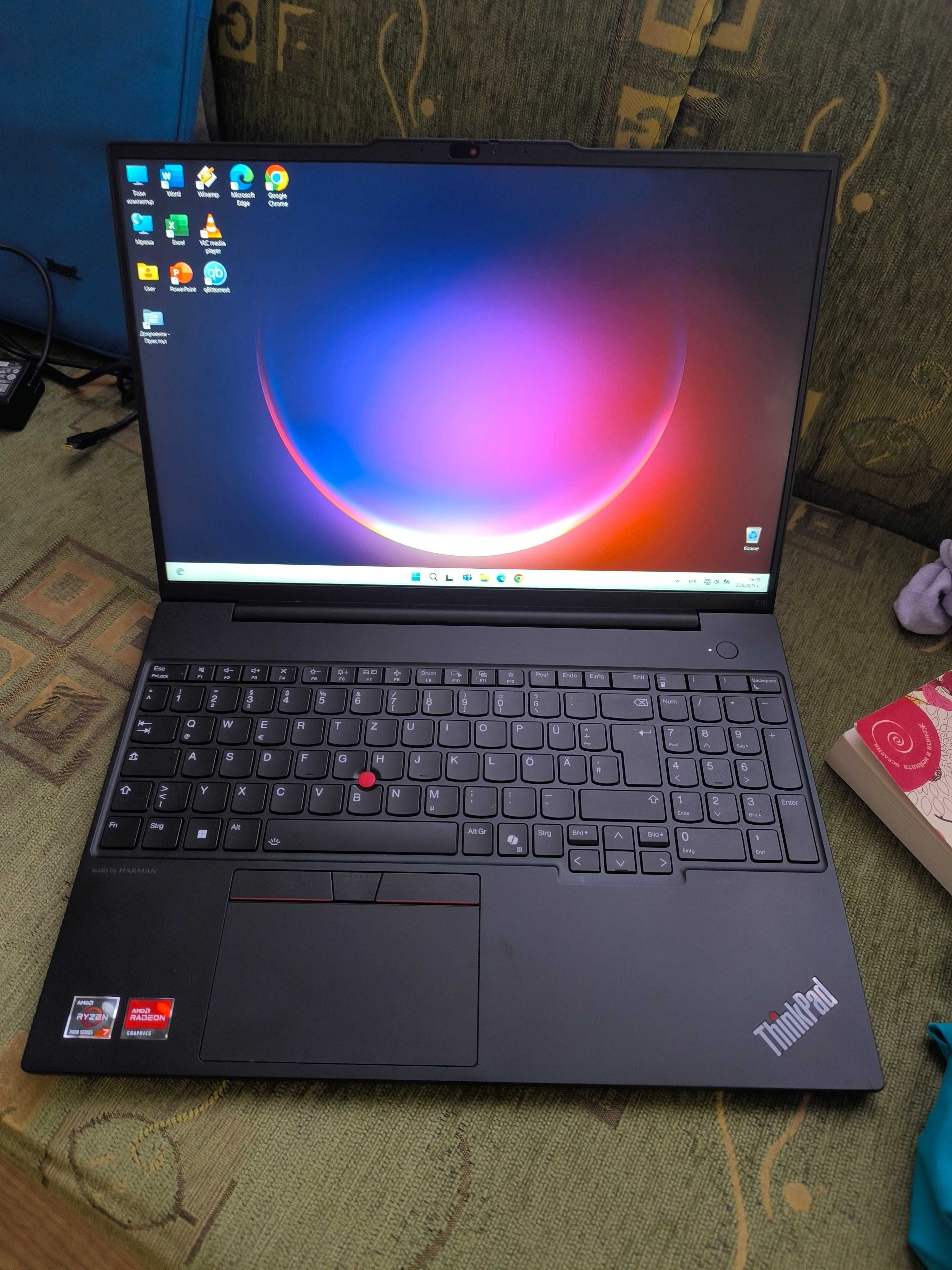 Лаптоп Lenovo ThinkPad E16 Gen 2, AMD Ryzen™ 7 7735HS