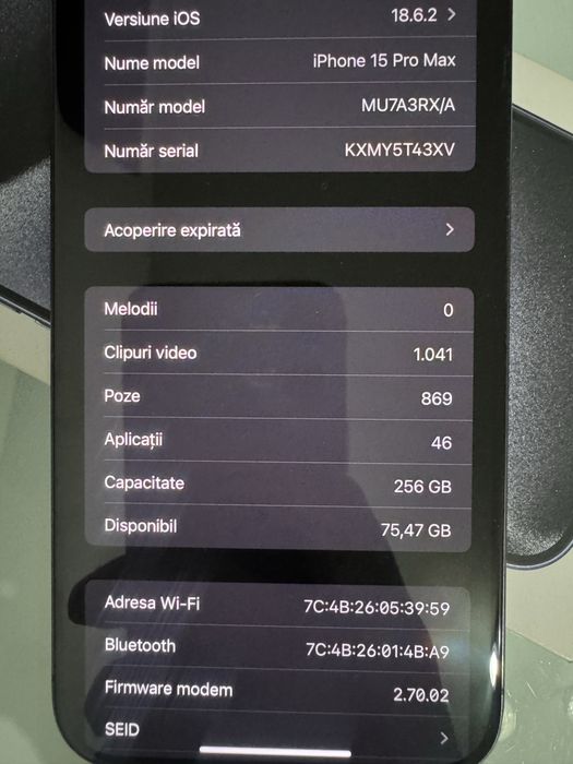 Iphone 15 pro max 256gb full box telefon personal