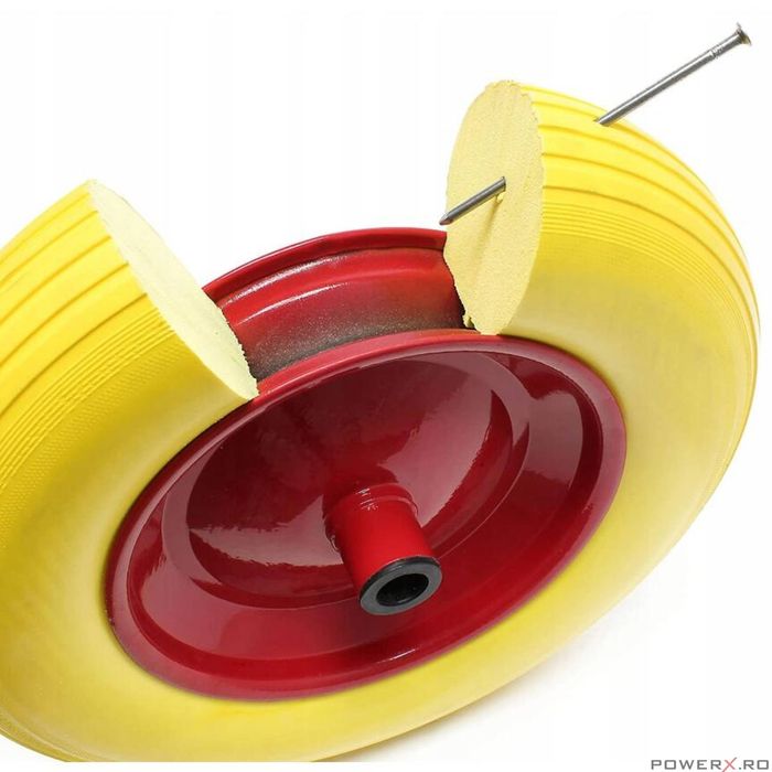 Roata completa pentru roaba, carucior 390 x 91, ax 1 mm, janta 220 mm,