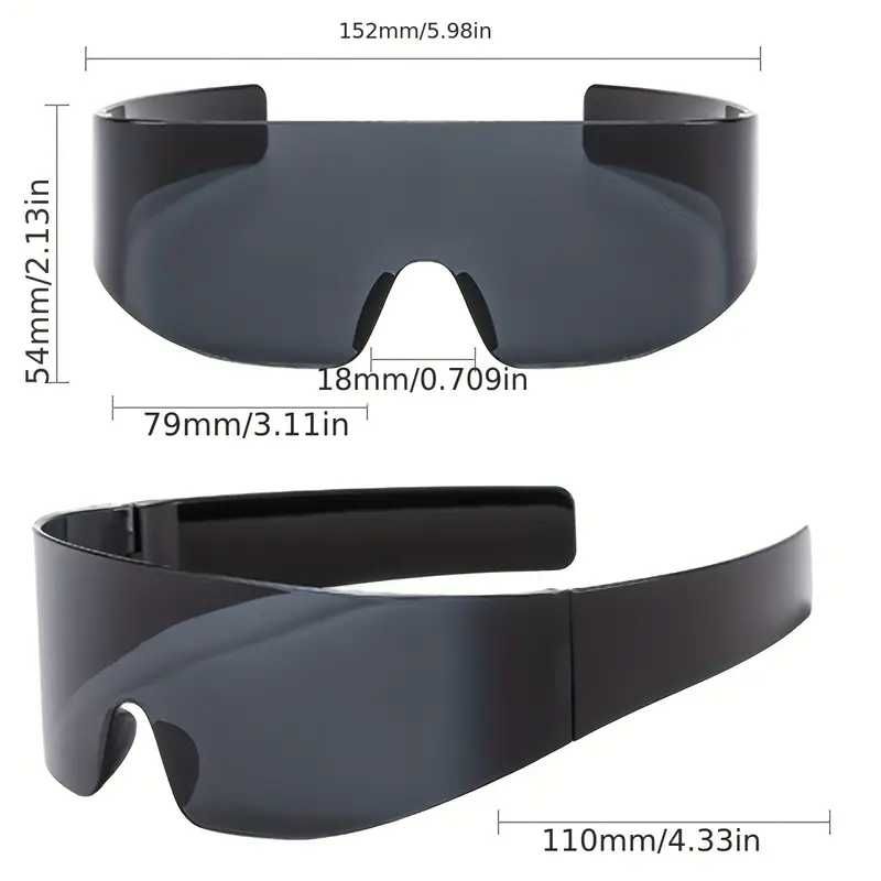 UNISEX футуристични слънчеви очила без рамка, стил Киберпънк