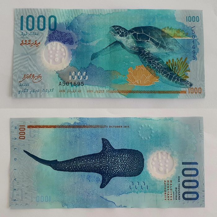 1000 rupii Maldive ;1000 rufiyaa Maldive