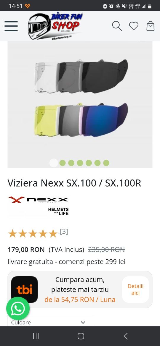 Viziera Fumurie Nexx SX 100.SX 100R/Pinlock