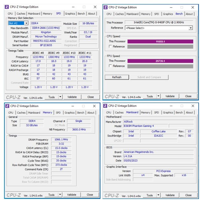 Kit PC i5 9400F 32GB RAM B365 Phantom Gaming GTX 760 SSD cadou