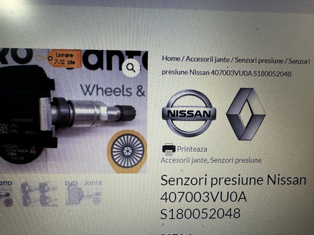 Senzori presiune roti originali Nissan-Reno
