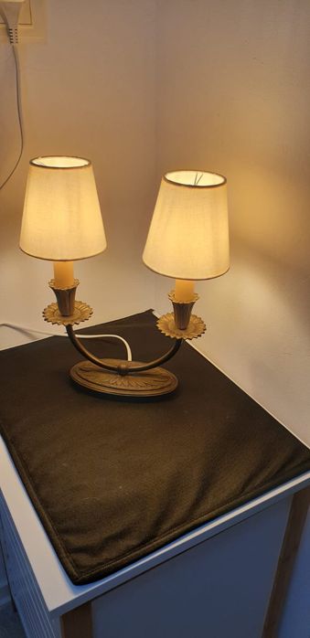 Accesoriu decorațiune lampa vintage colectie bronz Belgia 1950