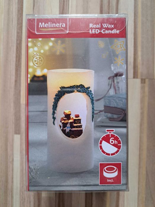 Lumanare cu LED din ceara, tematica Craciun