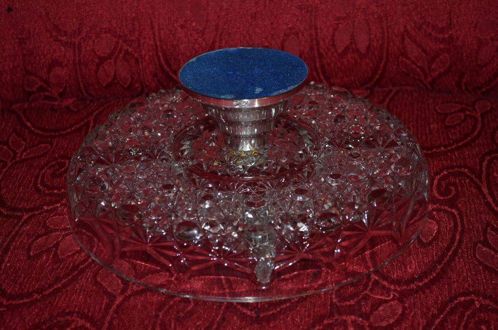 FRUCTIERA ARGINT 800 + CRYSTAL - France - Centru de masa - Vintage !