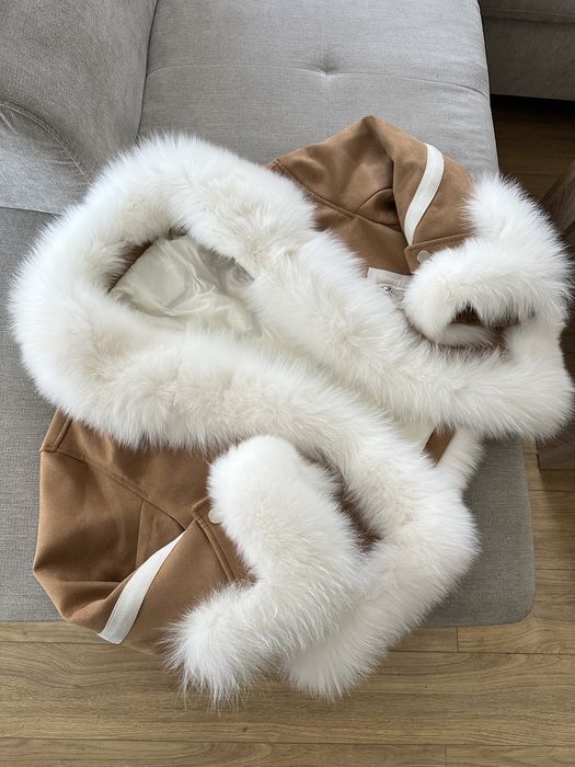 НЕВЕРОЯТНО! Дамско Яке с натурален косъм и пълнеж от гъши пух размер S