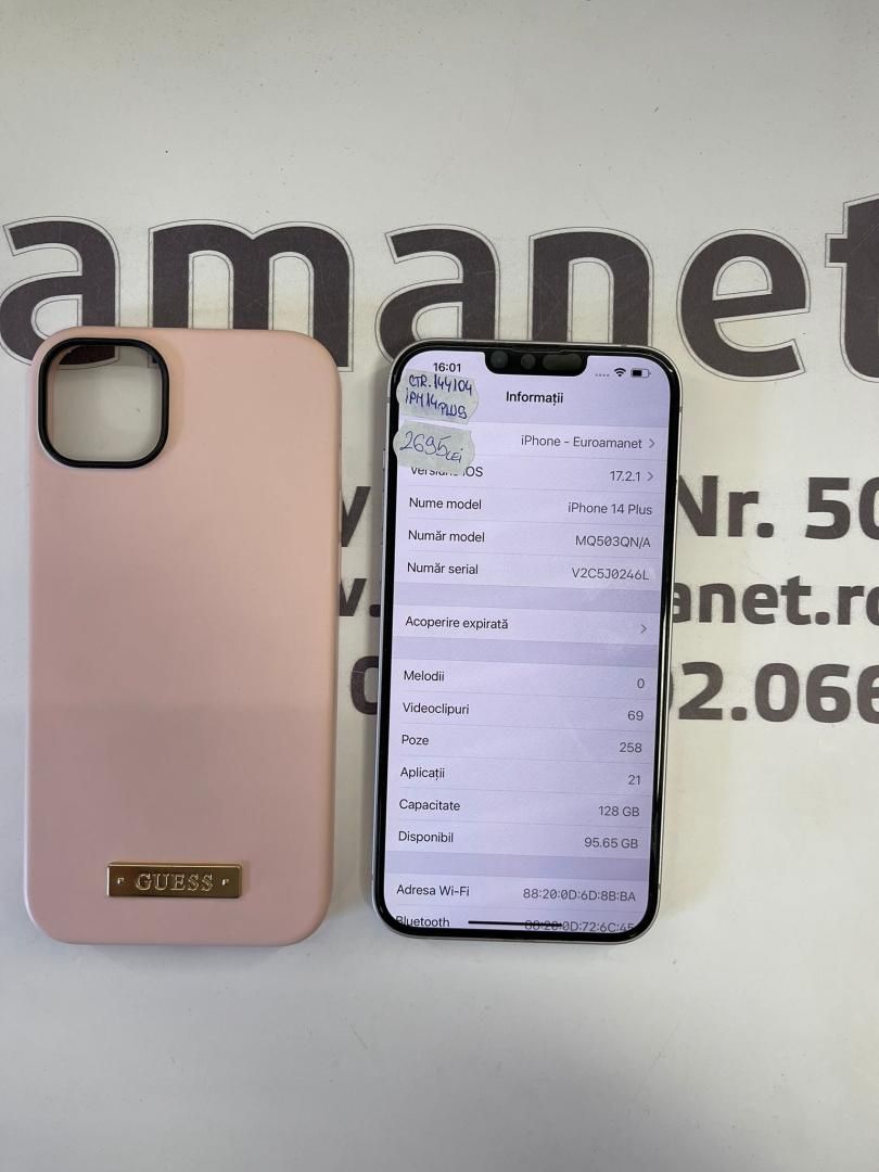 Apple iPhone 14 Plus, 128GB 90%Sanatate baterie -A-