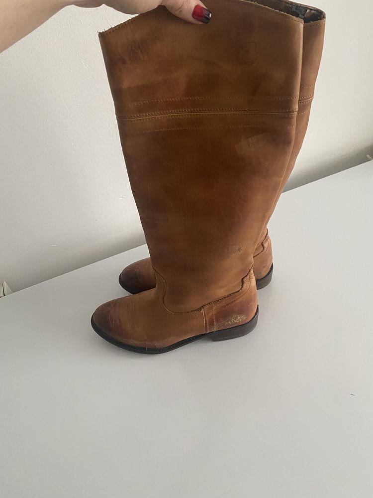 Cizme din piele Zara