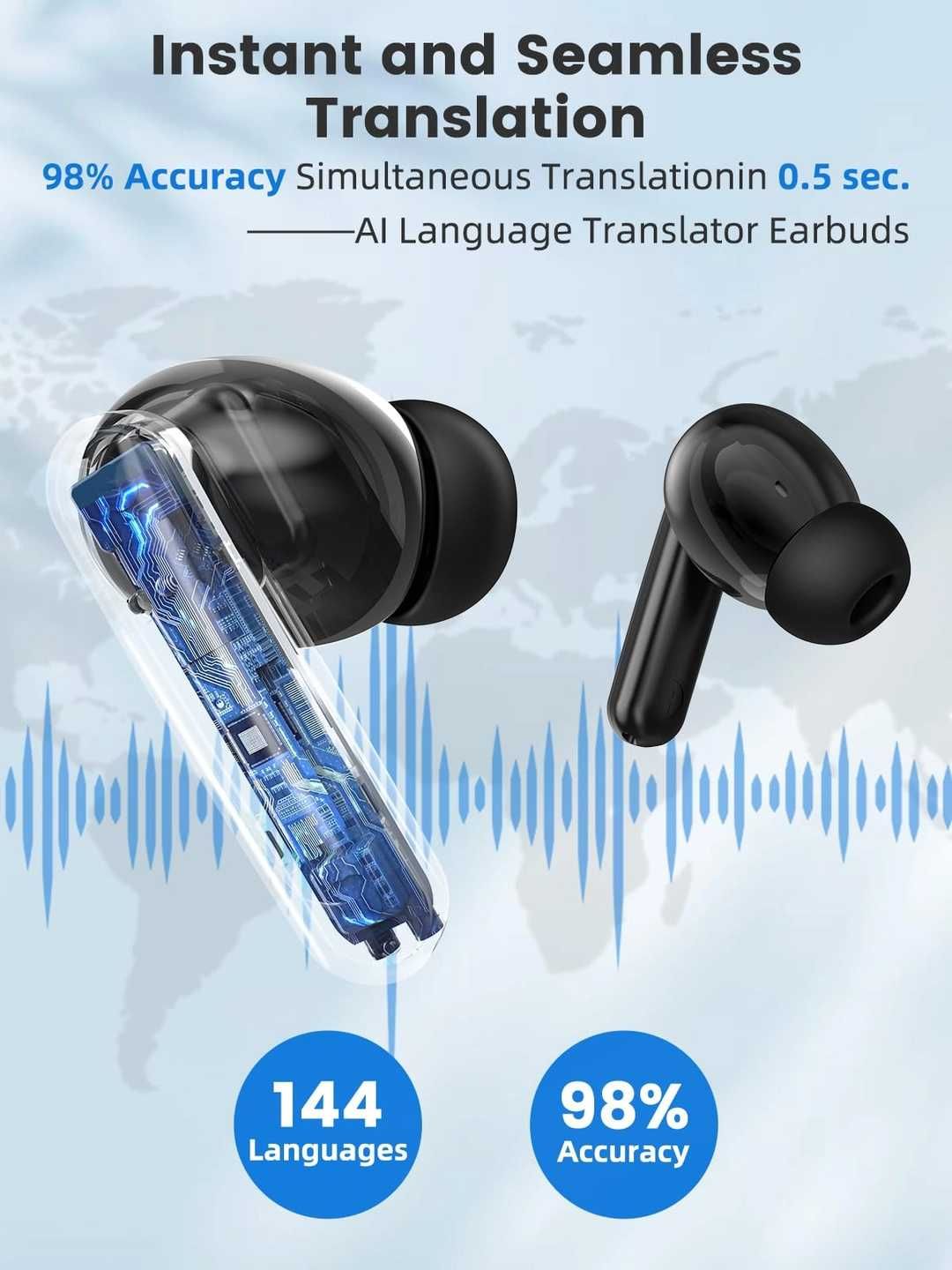 Casti 3 in 1 de traducere 144 limbi Ai, muzica ,apeluri, Bluetooth 5.3