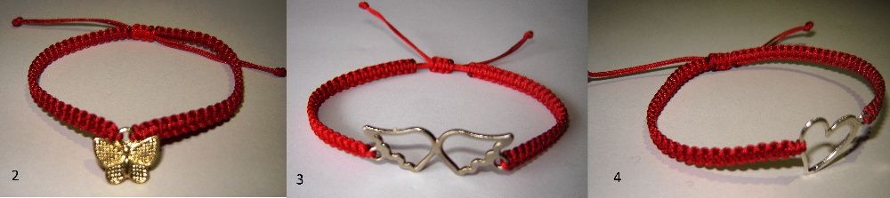 Плетена гривна -шамбала с червен конец против уроки